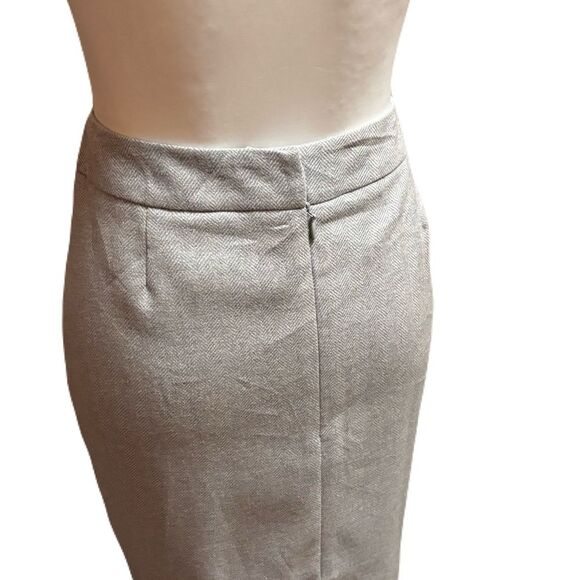 Doncaster Blue & White Midi Pencil Skirt | Wool Angora Blend | Size 4 - Picture 4 of 6